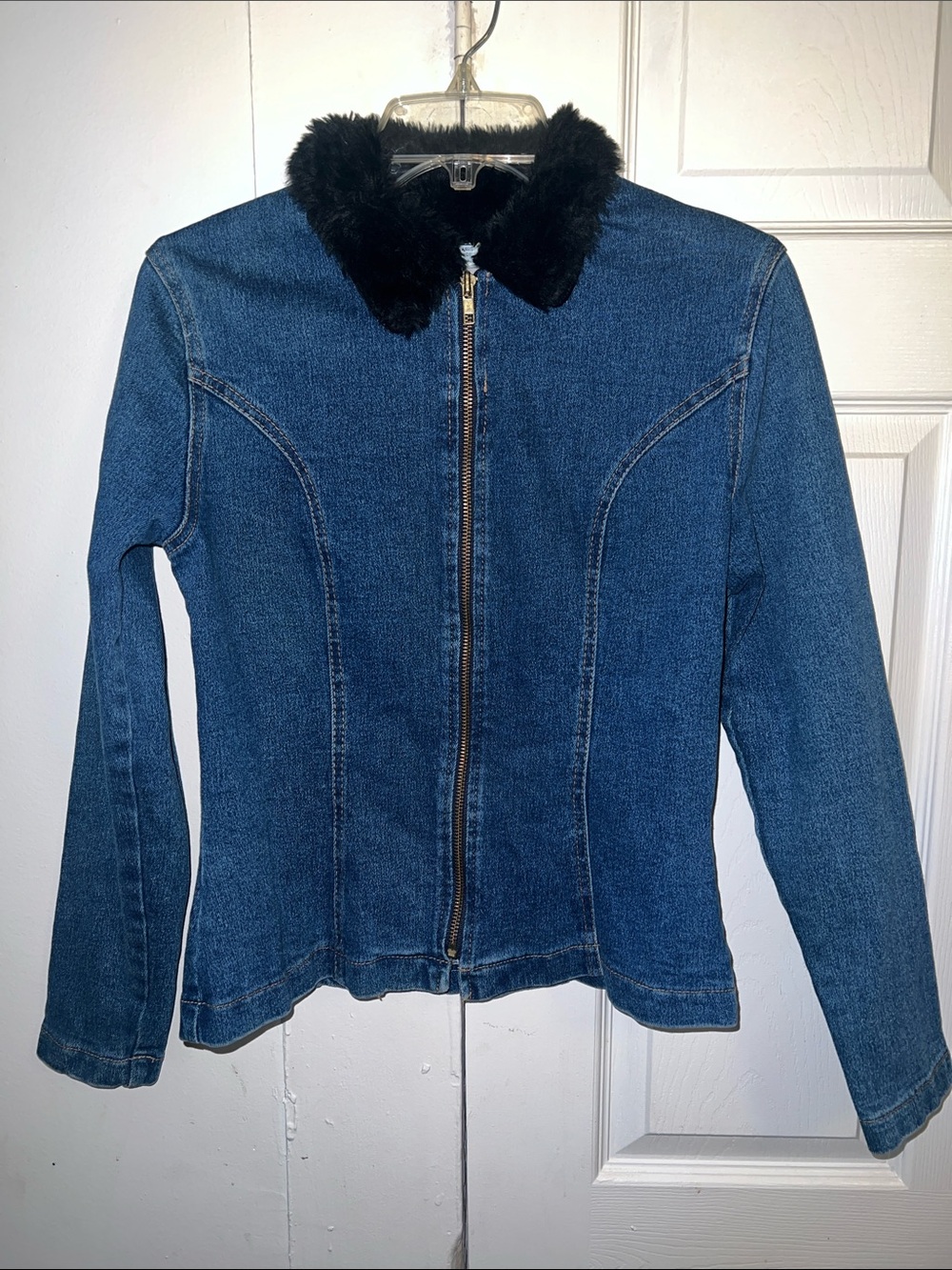 Vintage jacket faux fur collar